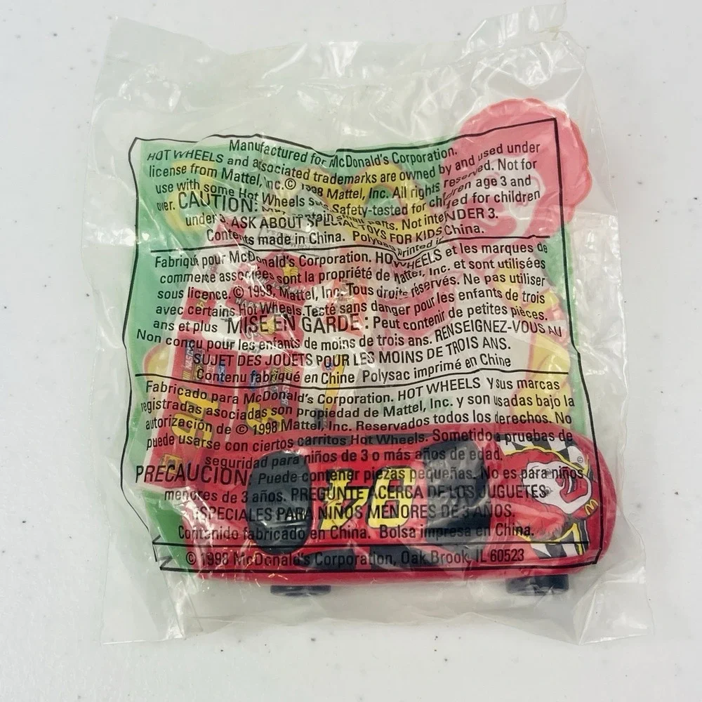 McDonalds Ronald Nascar Vehicle Mattel Hot Wheels Toy 1998 Happy Meal Toy New